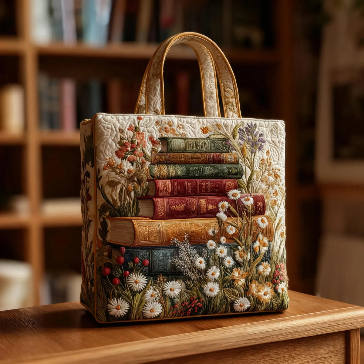 Nuvara | Encarnación | Bolso Tote Acolchado Artesanal Mujer Estampado Único