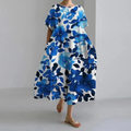Nuvara | Lara | Vestido Boho Midi Estampado Floral Mujer Manga Corta Corte Amplio