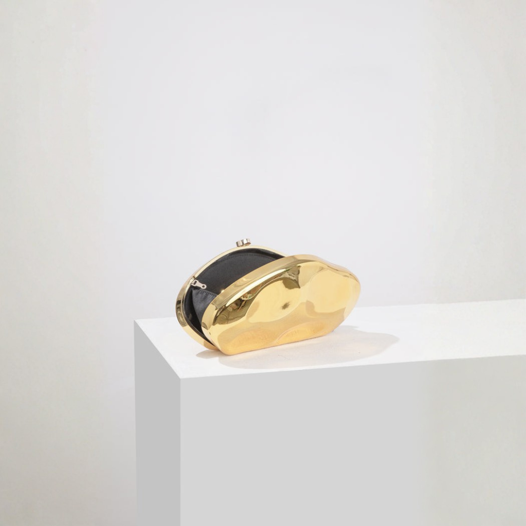 Nuvara | Lola | Bolso de Fiesta de Mano Mujer Tipo Clutch Metalizado Cierre Superior