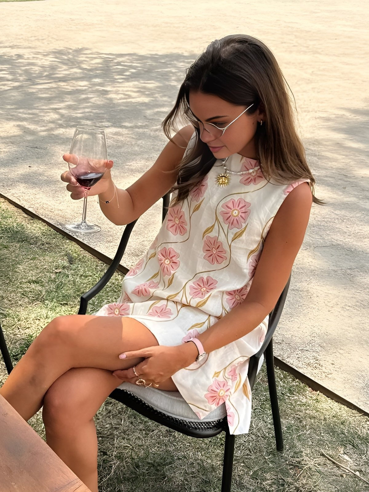 Nuvara Embroidered Floral Sleeveless Mini Dress
