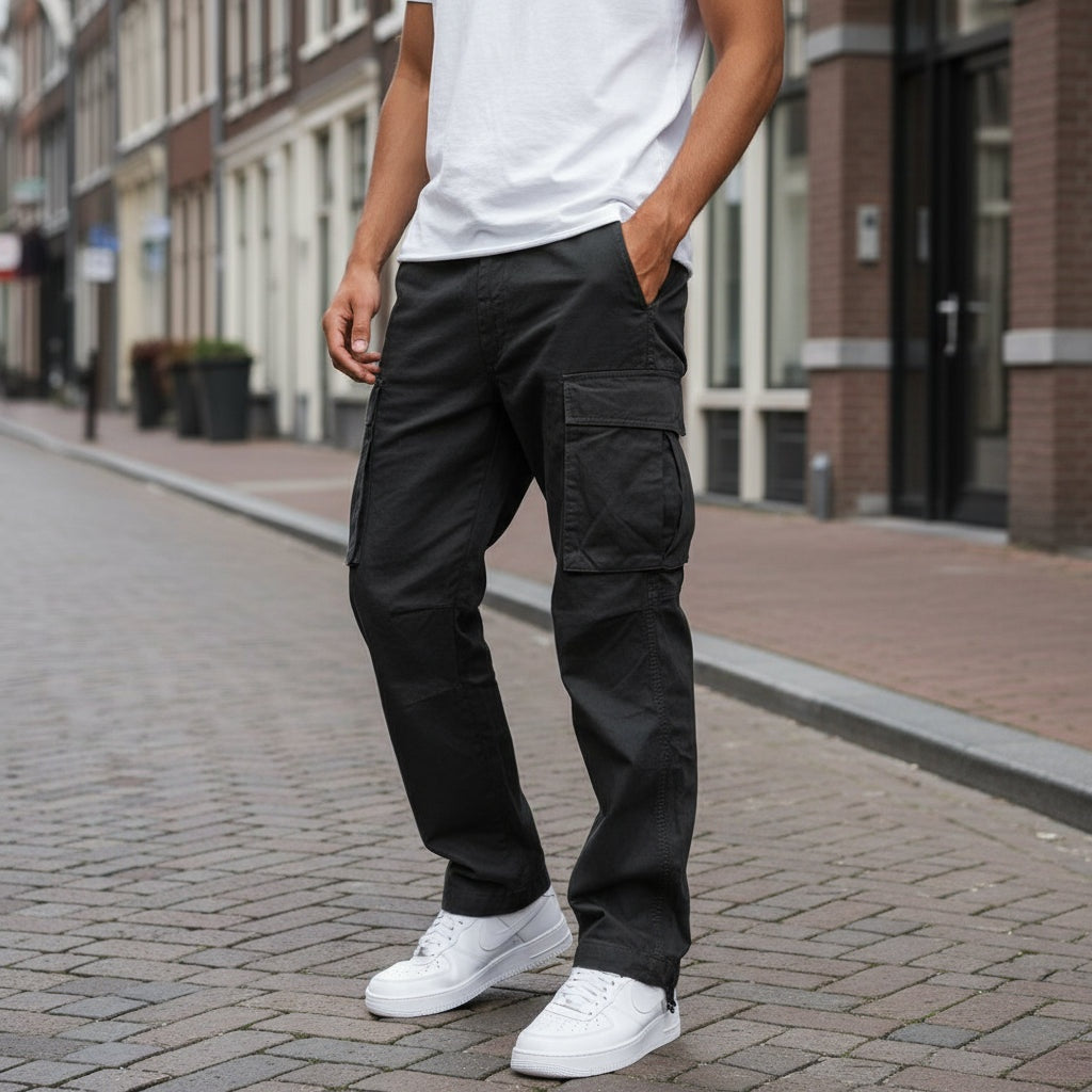 Nuvara | Adrián | Cargo Pants Hombre Bolsillos Laterales Corte Recto