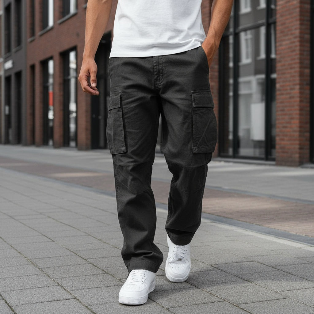 Nuvara | Adrián | Cargo Pants Hombre Bolsillos Laterales Corte Recto