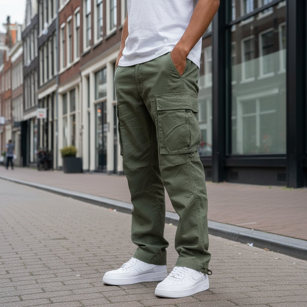 Nuvara | Adrián | Cargo Pants Hombre Bolsillos Laterales Corte Recto