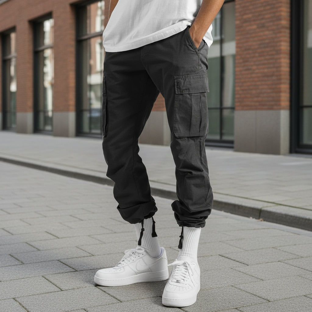 Nuvara | Adrián | Cargo Pants Hombre Bolsillos Laterales Corte Recto