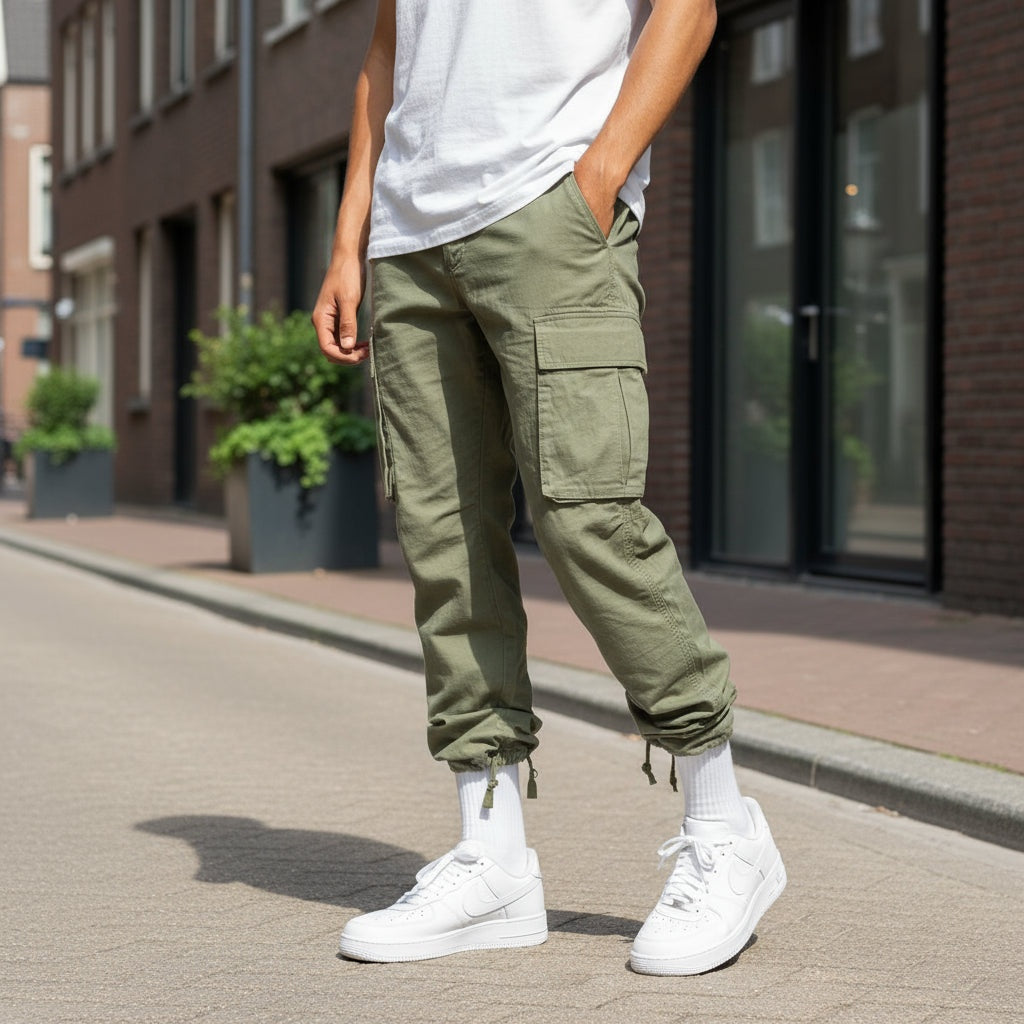 Nuvara | Adrián | Cargo Pants Hombre Bolsillos Laterales Corte Recto