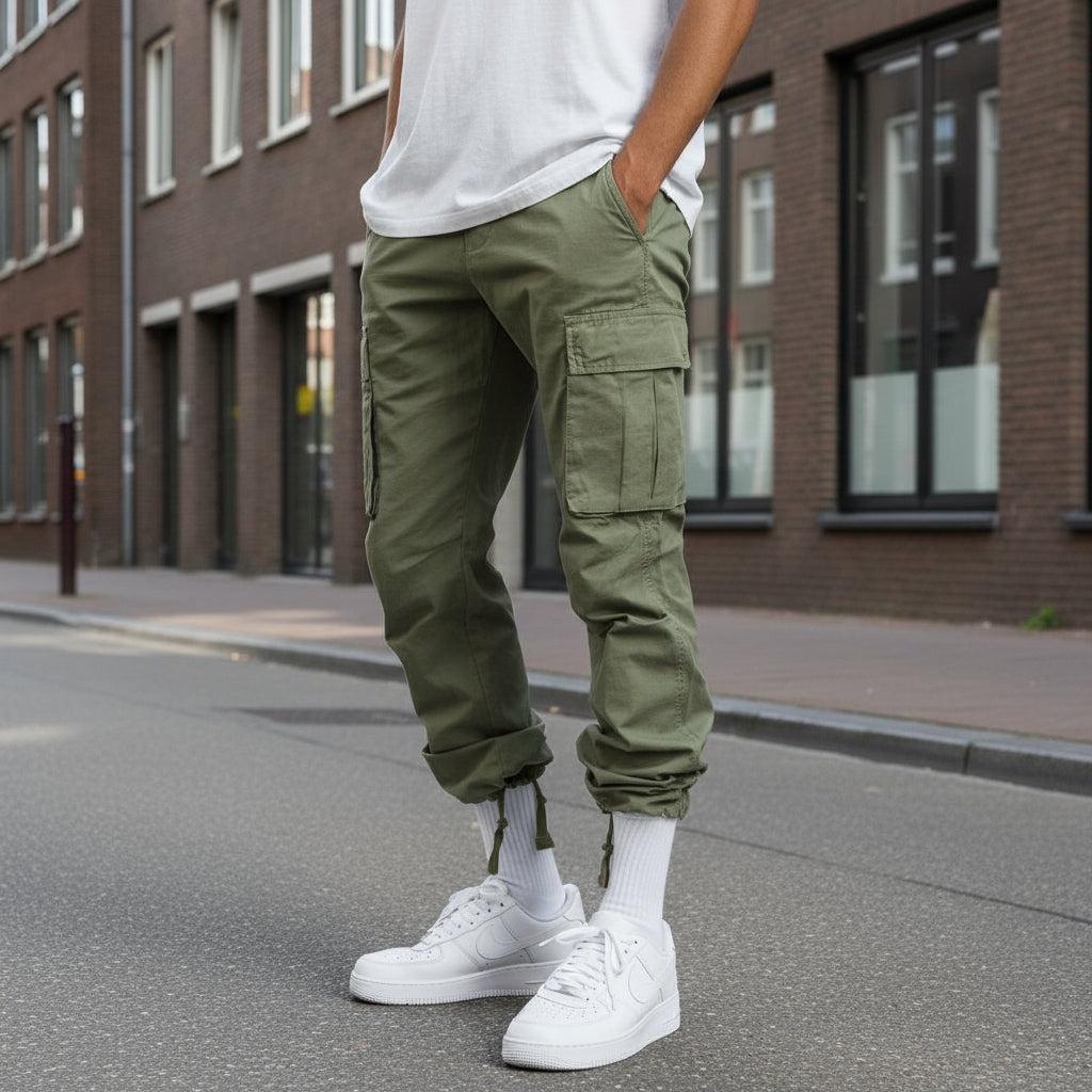 Nuvara | Adrián | Cargo Pants Hombre Bolsillos Laterales Corte Recto
