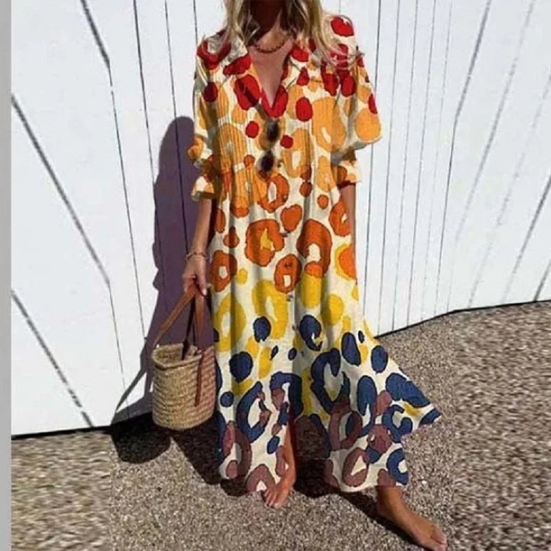 Nuvara Floral Print Summer Maxi Dress