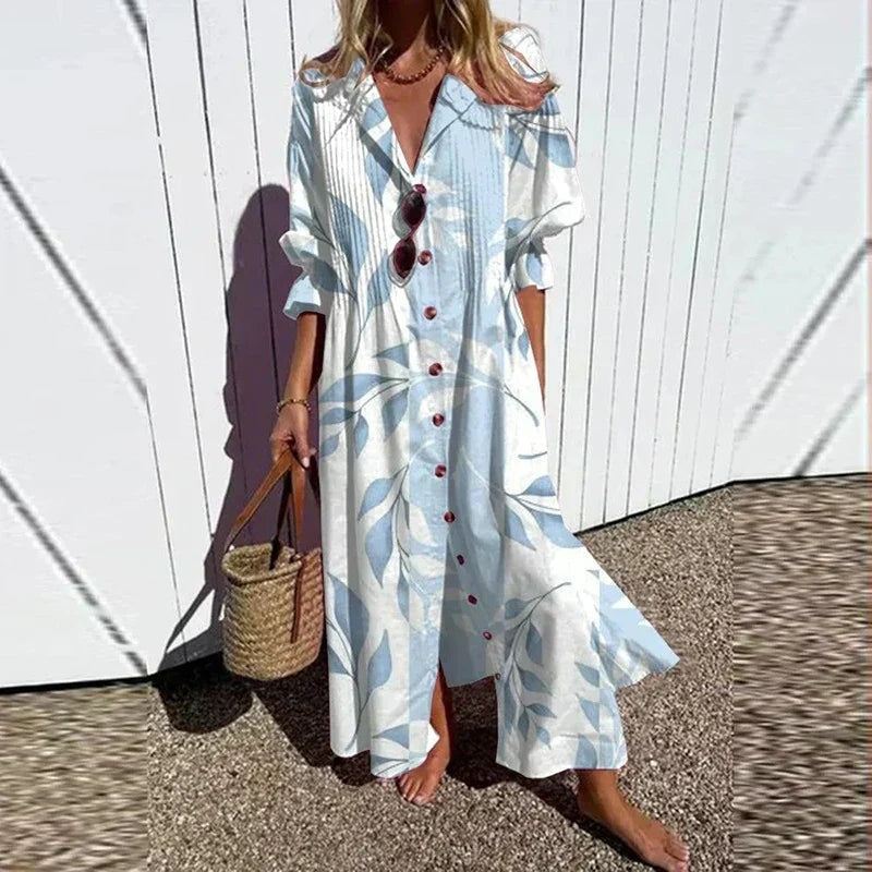 Nuvara Floral Print Summer Maxi Dress