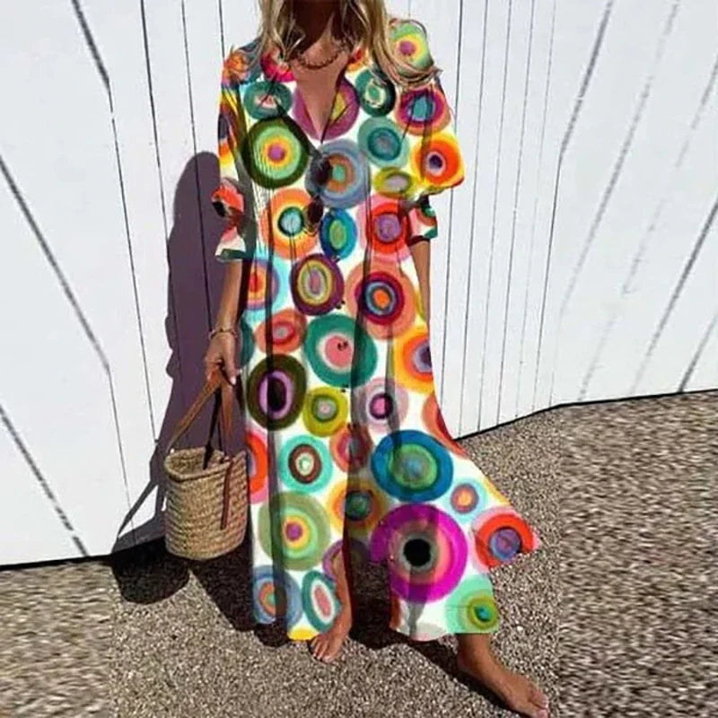 Nuvara Floral Print Summer Maxi Dress