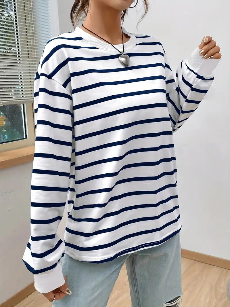 Alma | Sudadera Oversize a Rayas Mujer Sin Capucha