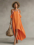 Nuvara Off-Shoulder Bow Strap Maxi Dress