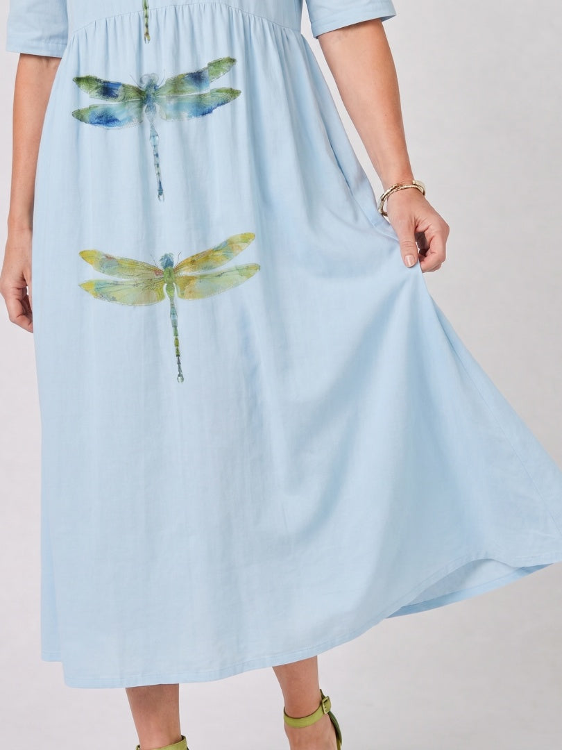 Nuvara Casual Print Midi Dress with Pockets