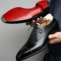 Álvaro | Zapatos Oxford Brogue de Cuero Hombre Suela Roja