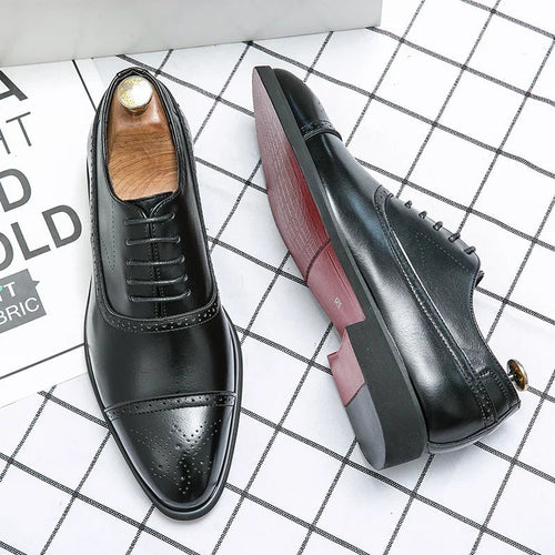 Álvaro | Zapatos Oxford Brogue de Cuero Hombre Suela Roja