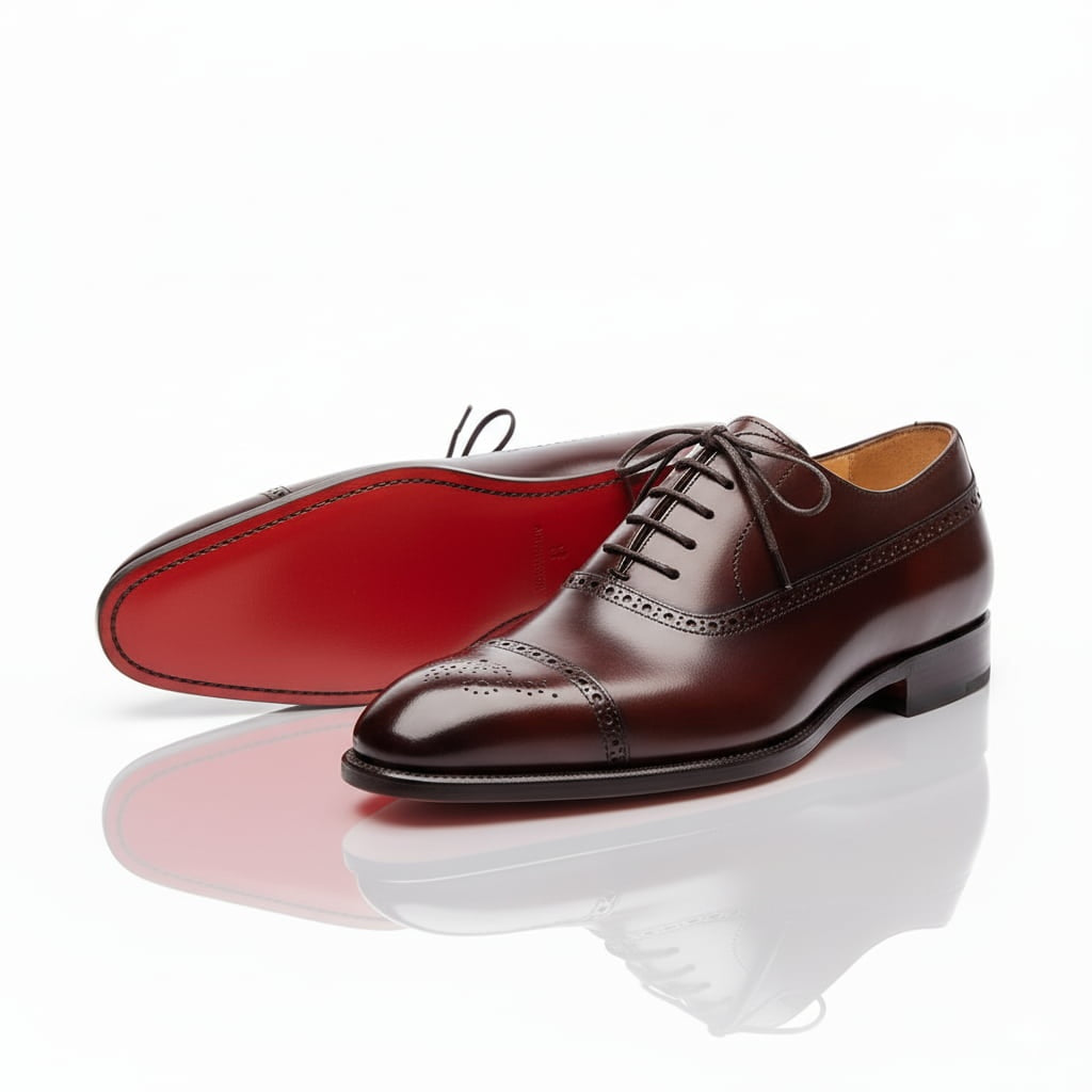 Álvaro | Zapatos Oxford Brogue de Cuero Hombre Suela Roja