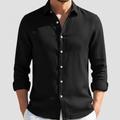 Álvaro | Camisa de Lino Hombre de Manga Larga con Cuello Abierto