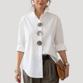 Amparo | Camisa Elegante de Botones Mujer Cuello Alto