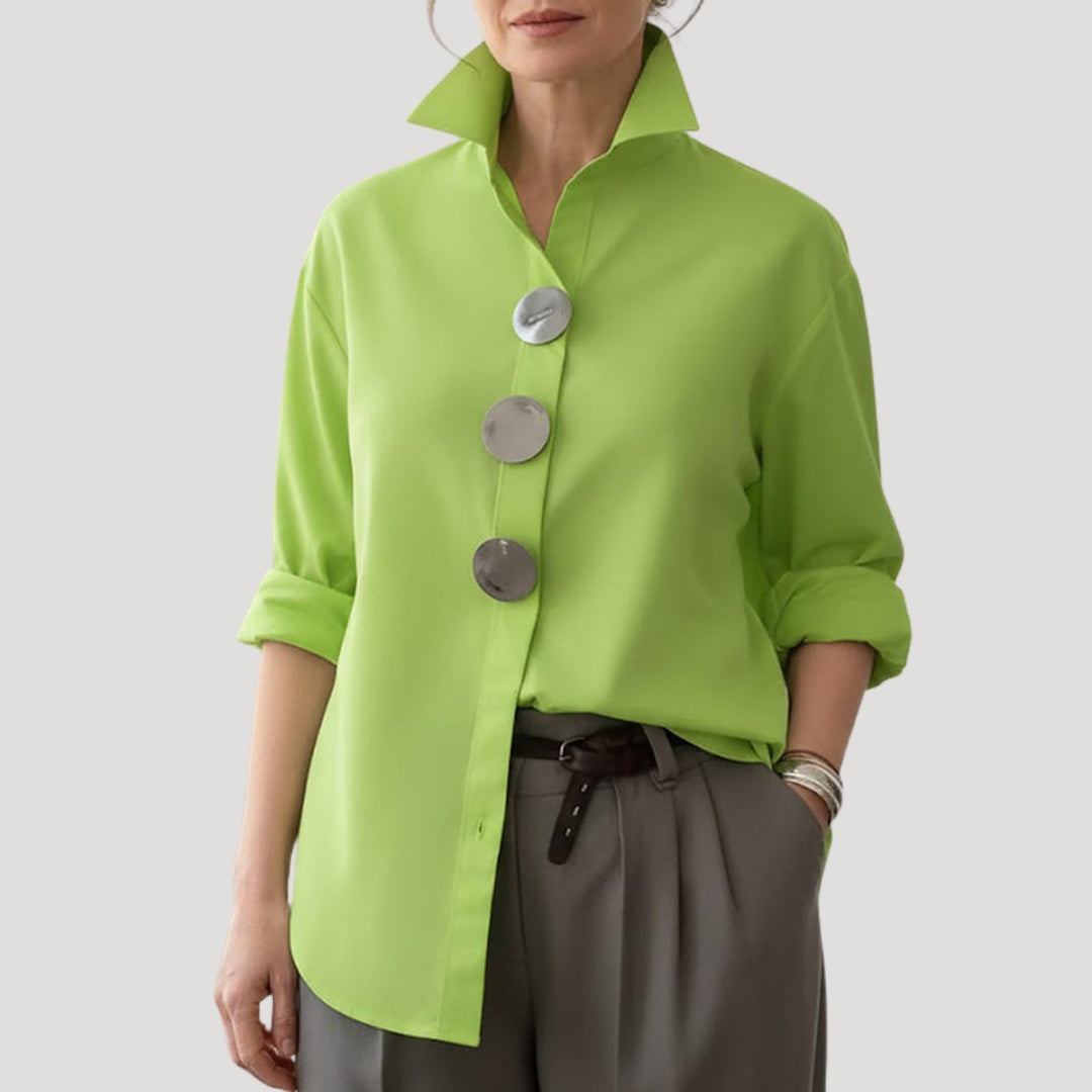 Amparo | Camisa Elegante de Botones Mujer Cuello Alto