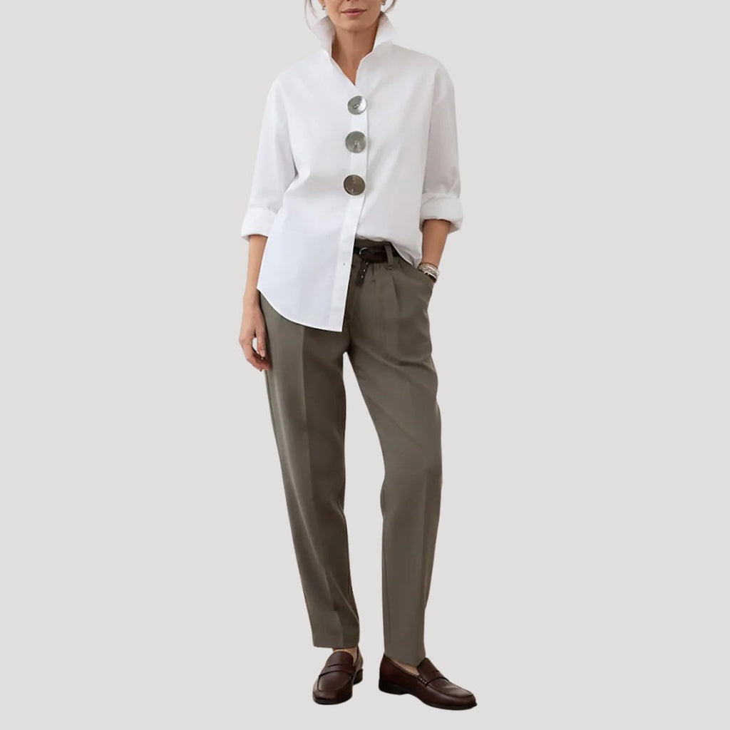 Amparo | Camisa Elegante de Botones Mujer Cuello Alto