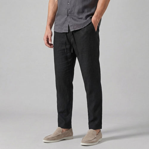 Andrés | Pantalón de Lino con Cordón Hombre Corte Recto