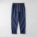 Nuvara | Andrés | Pantalón de Lino Hombre Cintura Elástica Cordón Pierna Ancha