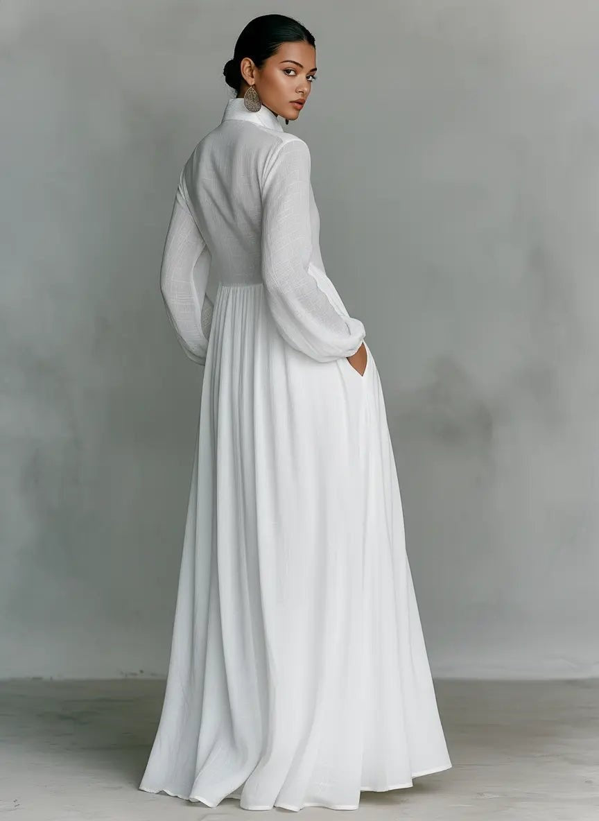 Nuvara Simple Long Wedding Dress