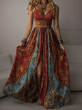 Nuvara | Ariadna | Vestido Largo Estampado Floral Boho Mujer Escote V Tirantes