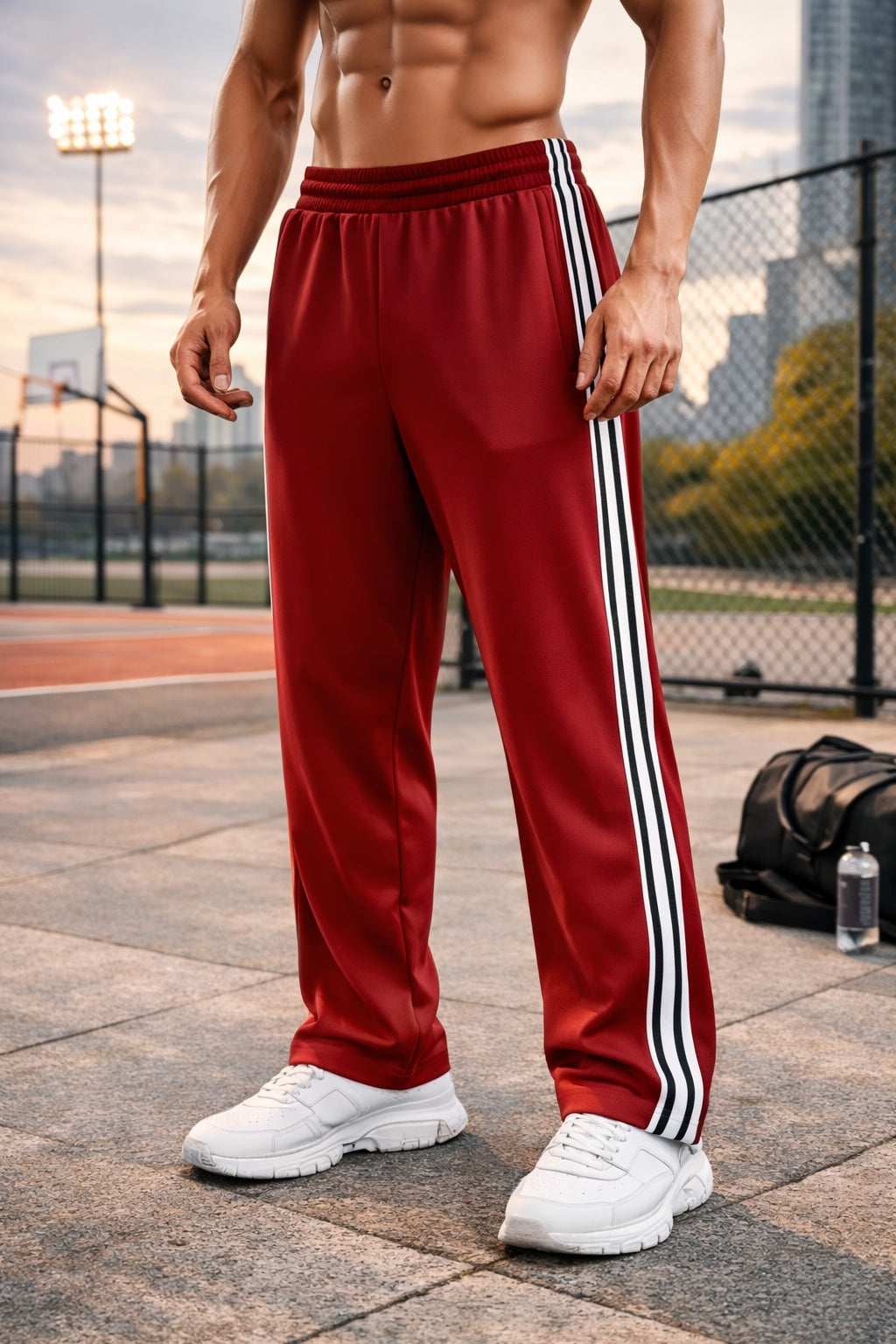 Nuvara | Asier | Pantalón Deportivo Hombre con Franjas Laterales Corte Recto