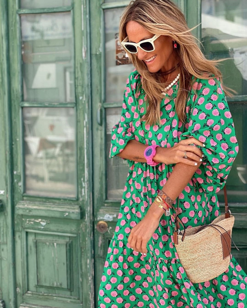 Nuvara Polka Dot Maxi Dress