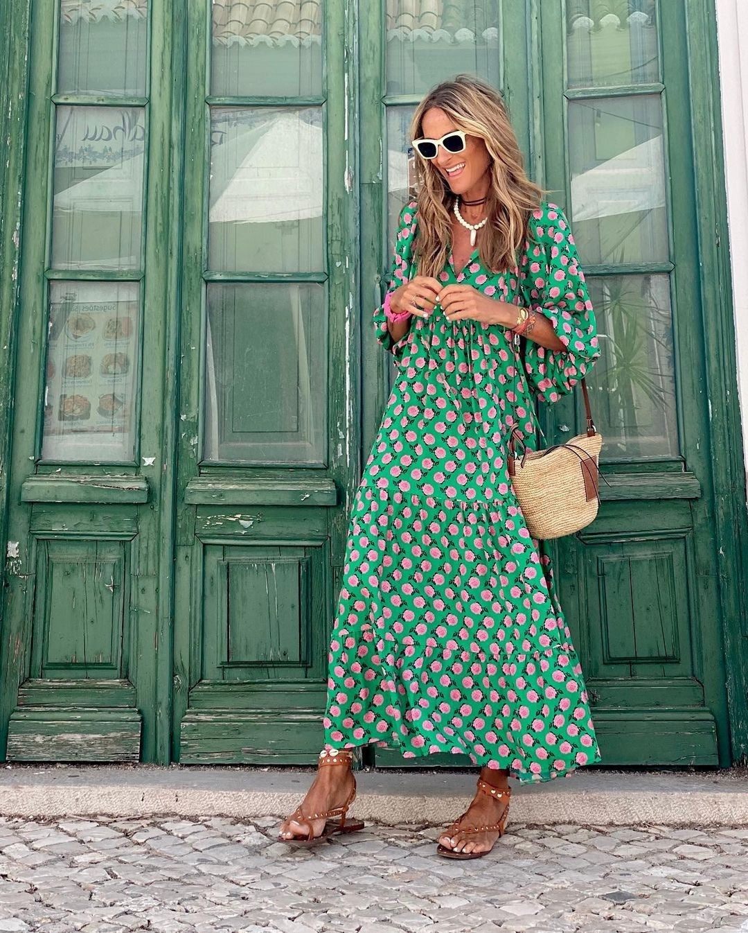 Nuvara Polka Dot Maxi Dress