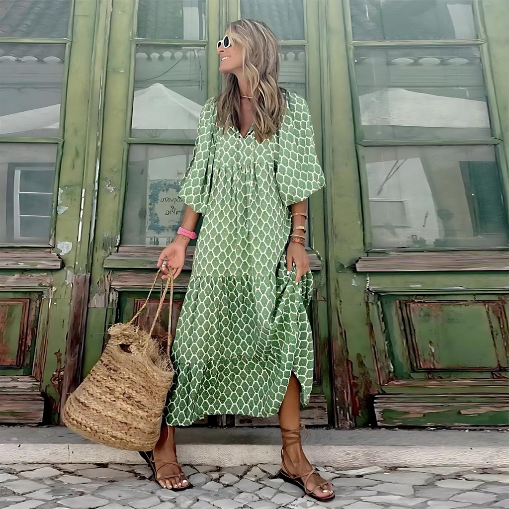 Nuvara Polka Dot Maxi Dress