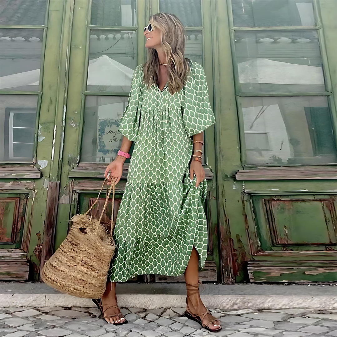 Nuvara Polka Dot Maxi Dress