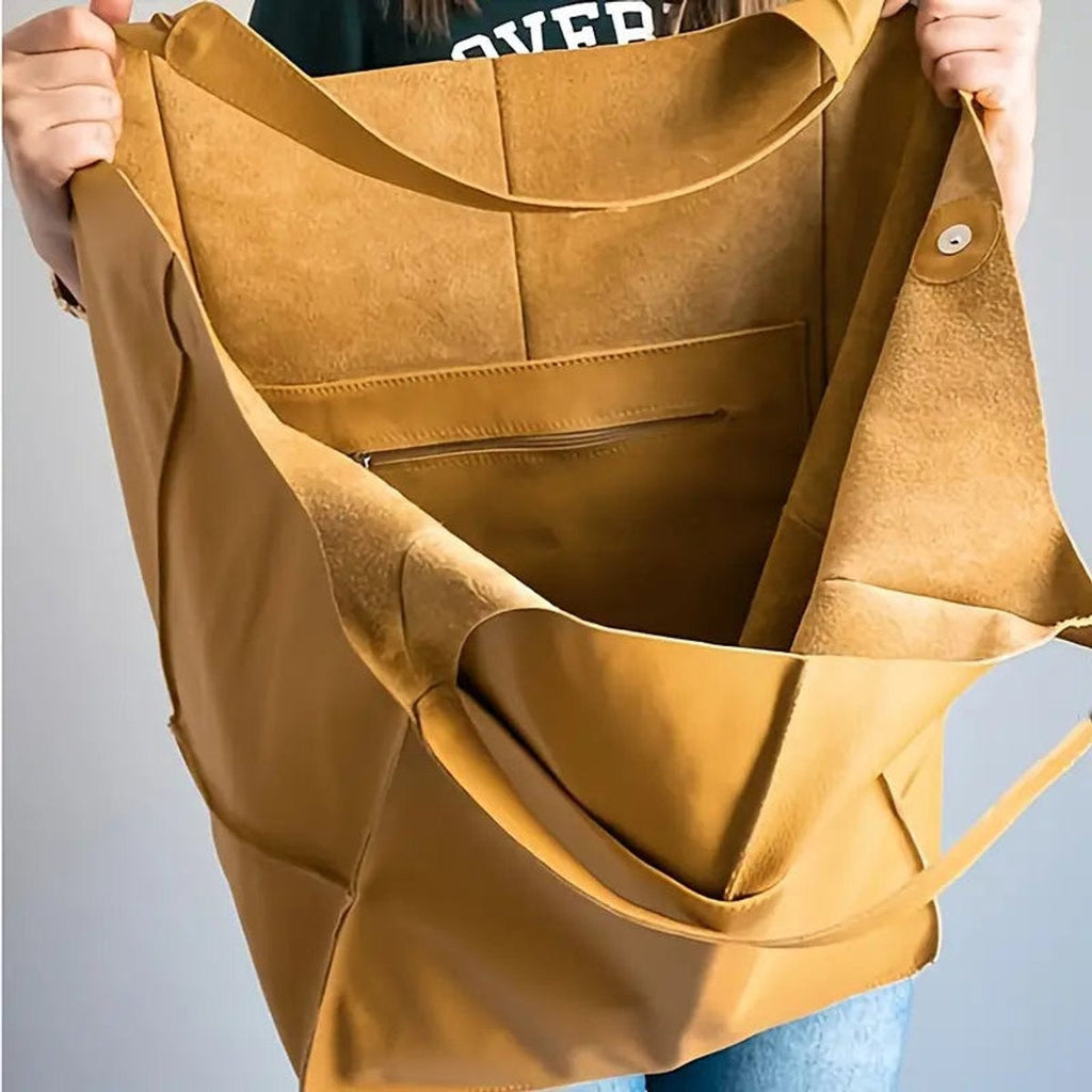 Nuvara | Berta | Tote Bag de Cuero Grande Mujer Bolsillos Exteriores