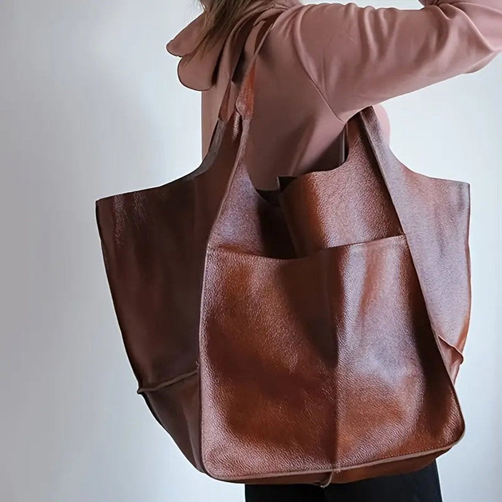 Nuvara | Berta | Tote Bag de Cuero Grande Mujer Bolsillos Exteriores