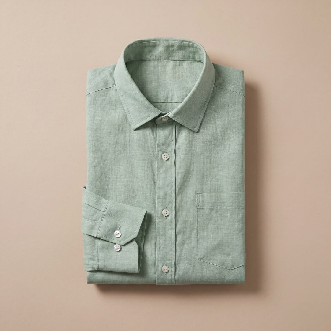 Biel | Camisa de Lino Hombre Manga Larga Bolsillo