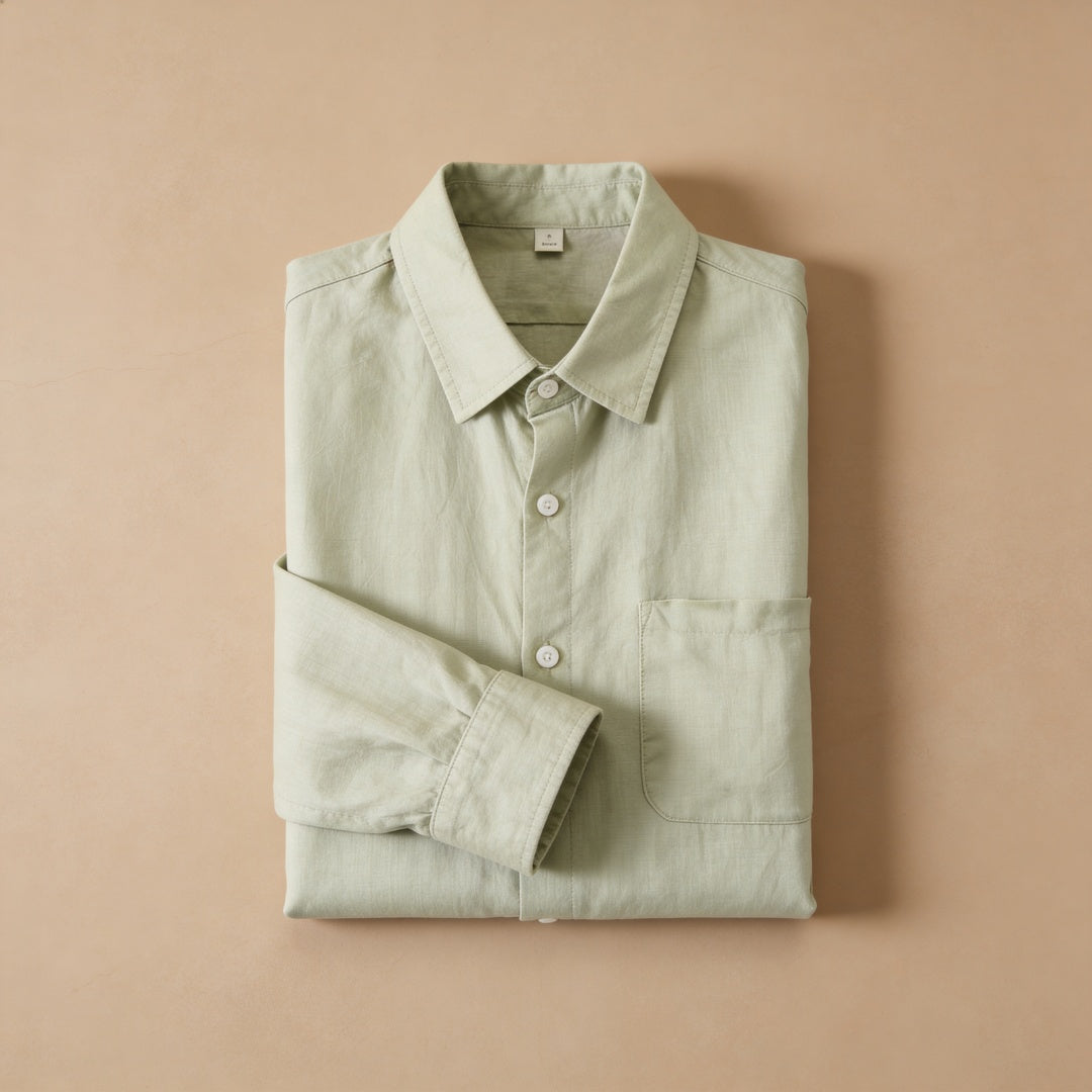 Biel | Camisa de Lino Hombre Manga Larga Bolsillo