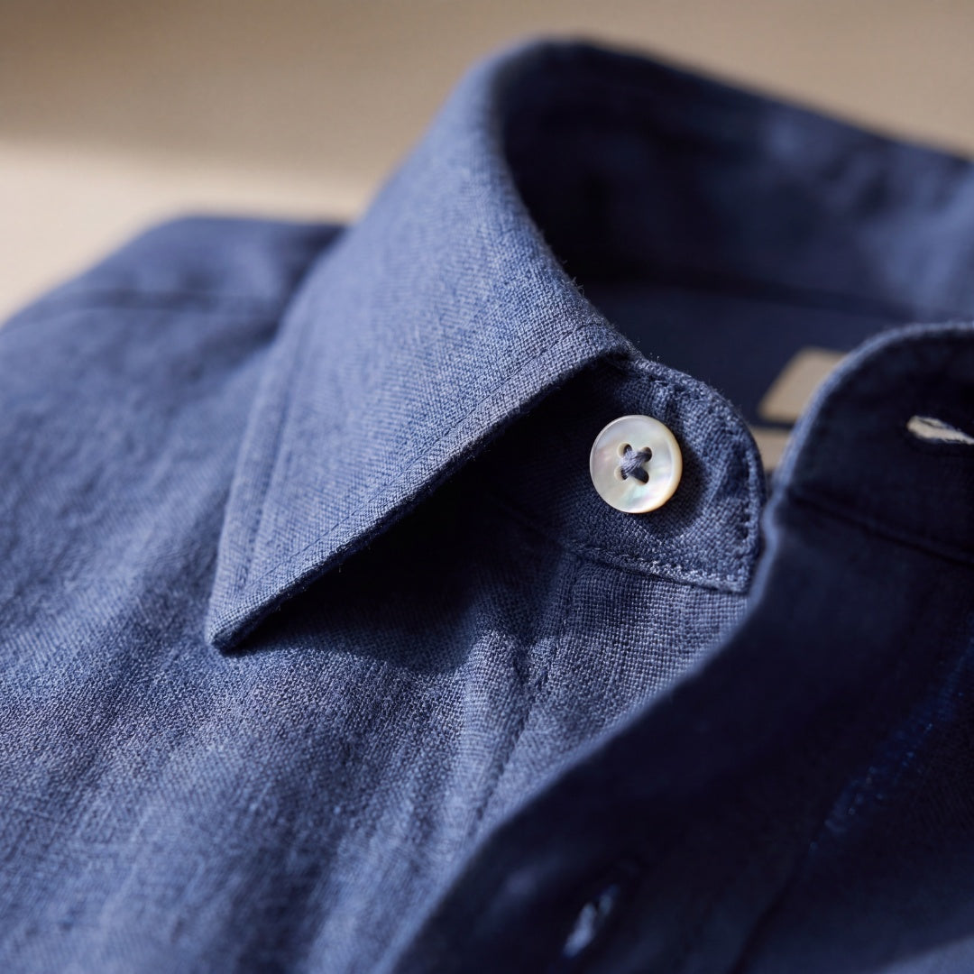 Biel | Camisa de Lino Hombre Manga Larga Bolsillo