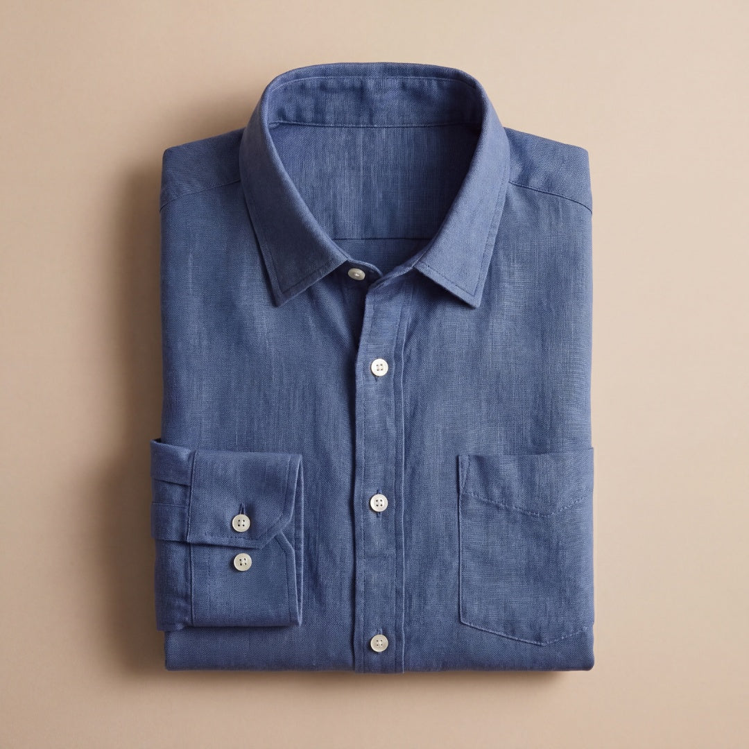 Biel | Camisa de Lino Hombre Manga Larga Bolsillo