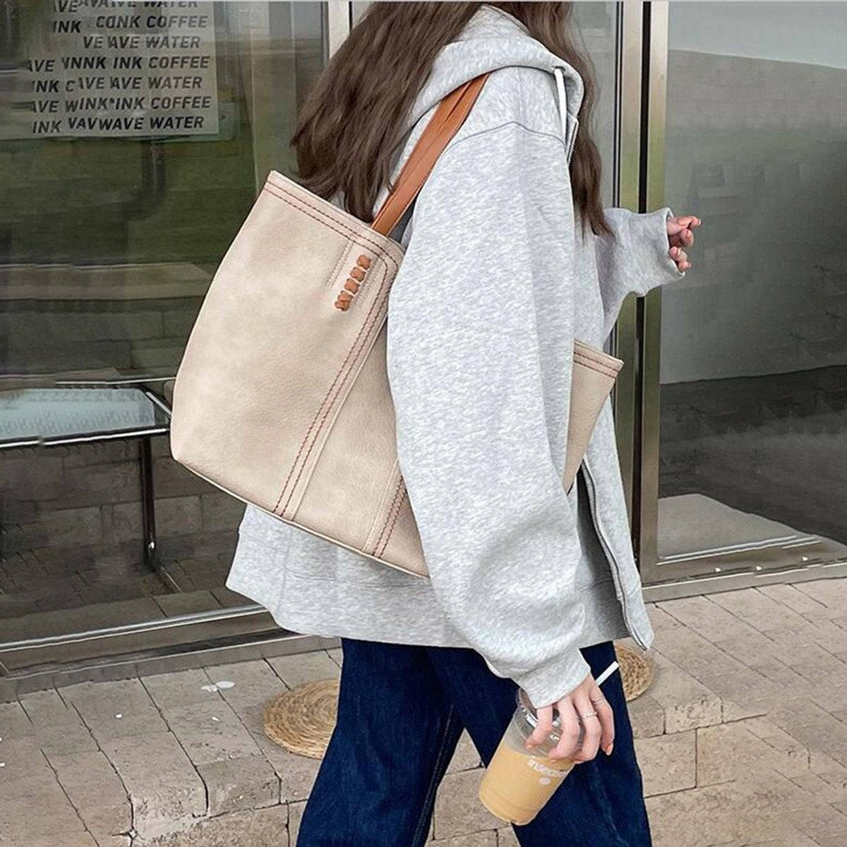 Nuvara | Carla | Tote Bag de Cuero Sintético Mujer Shopper Grande