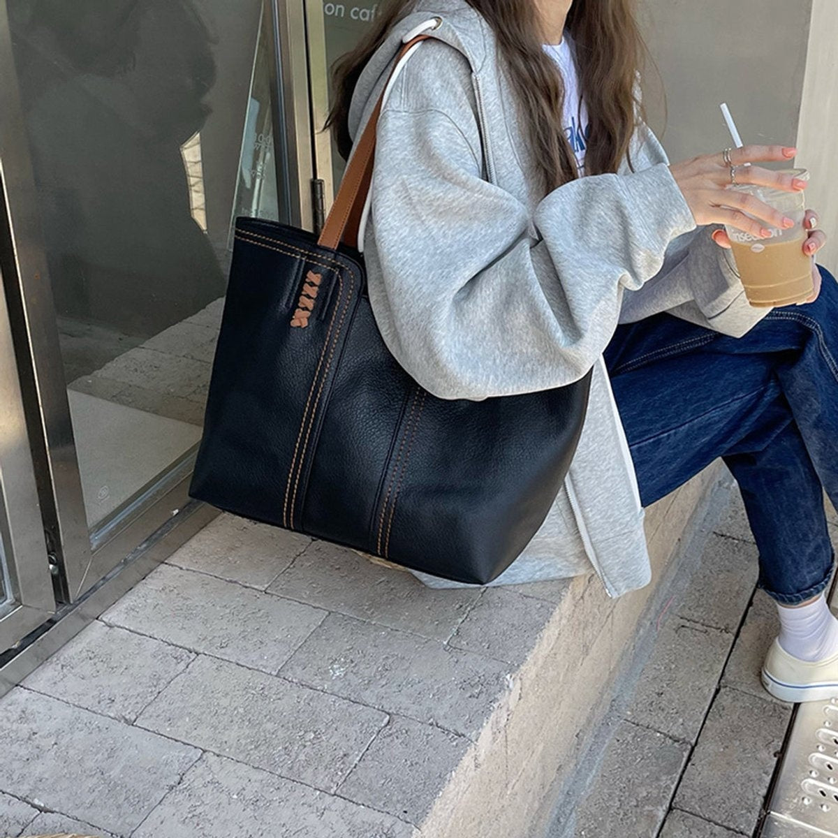 Nuvara | Carla | Tote Bag de Cuero Sintético Mujer Shopper Grande