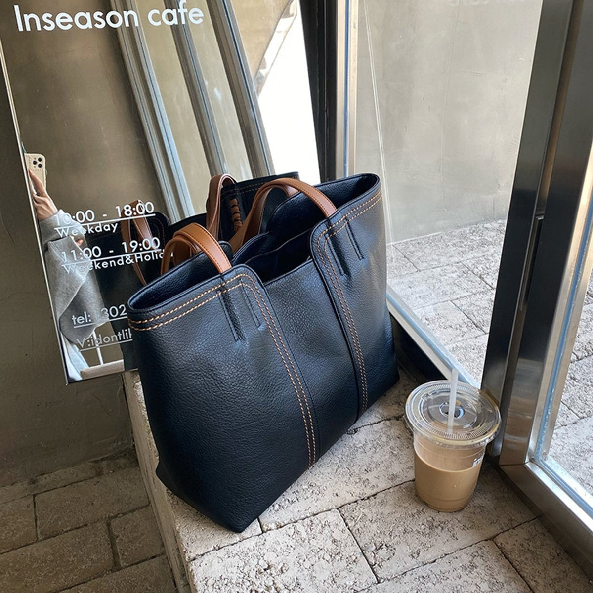 Nuvara | Carla | Tote Bag de Cuero Sintético Mujer Shopper Grande