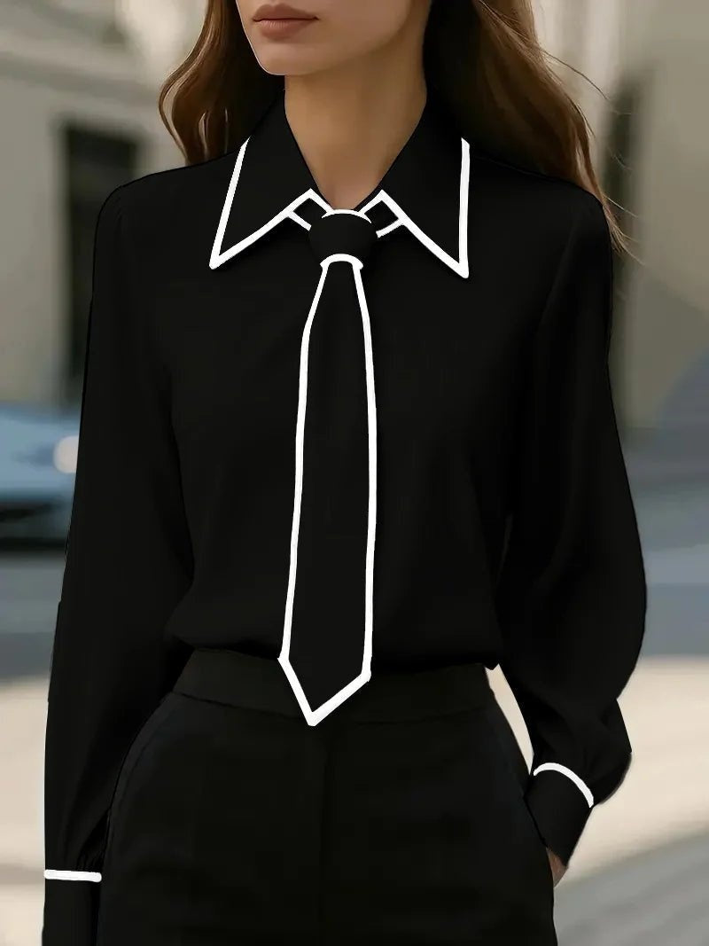 Carmen | Camisa Blanca Mujer de Manga Larga Cuello con Lazo