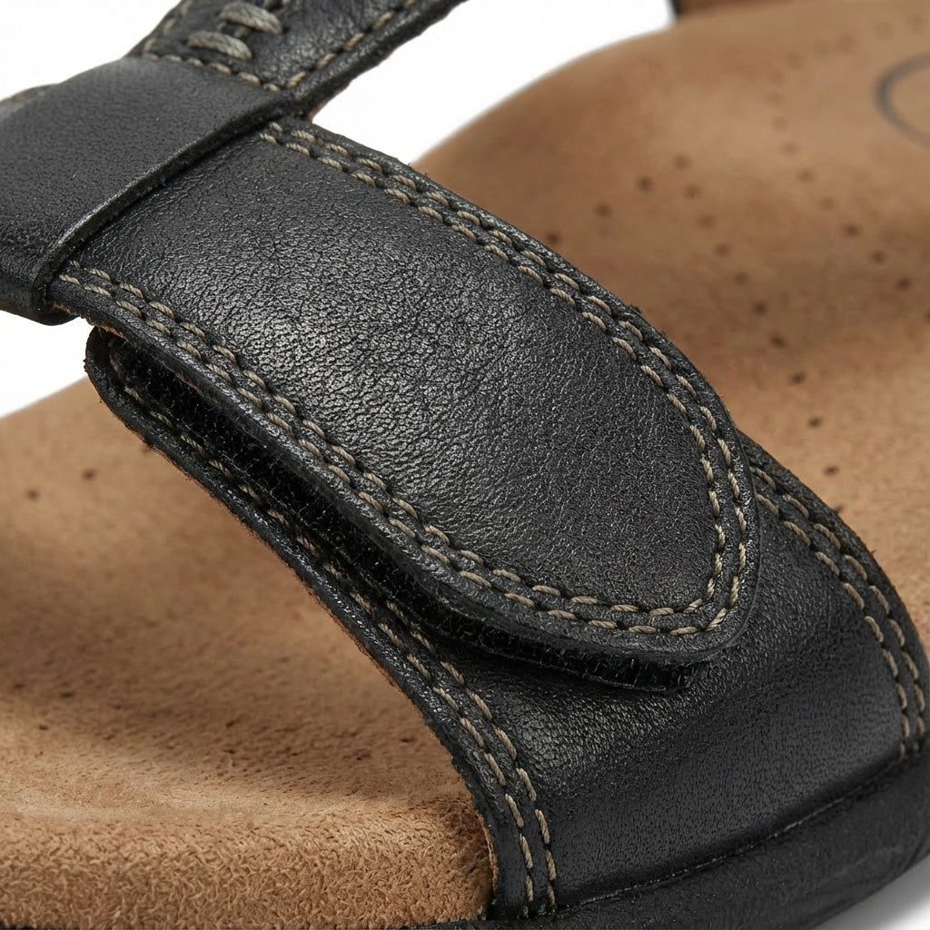 Nuvara Leather Flat Sandals