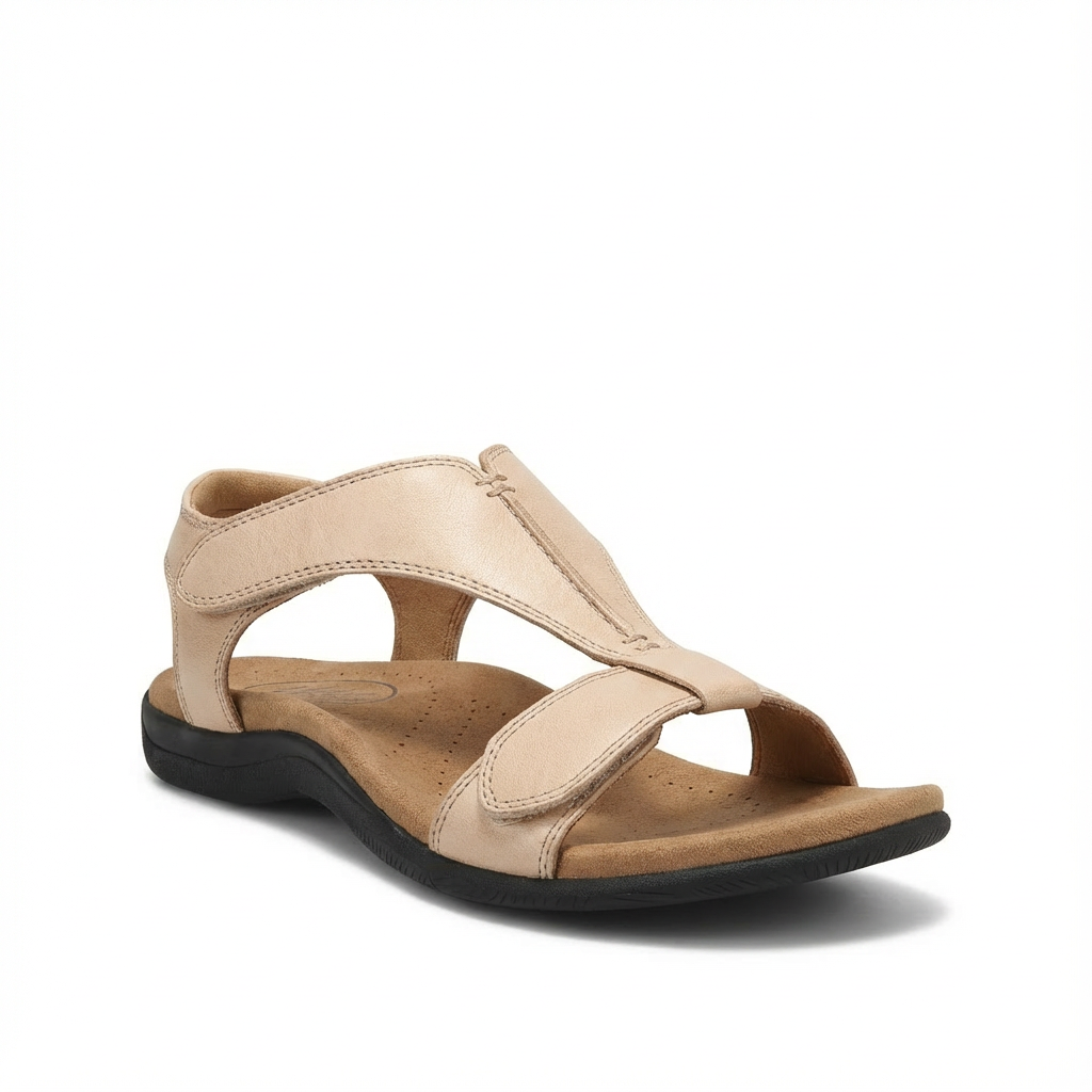 Nuvara Leather Flat Sandals