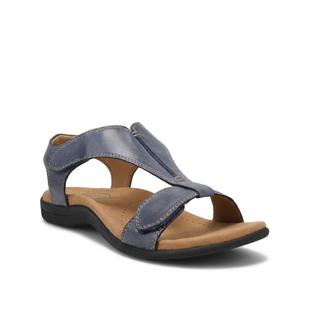 Nuvara Leather Flat Sandals