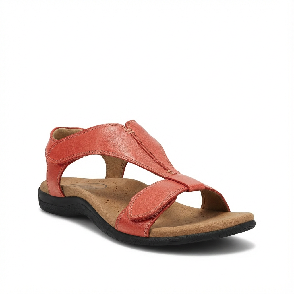 Nuvara Leather Flat Sandals