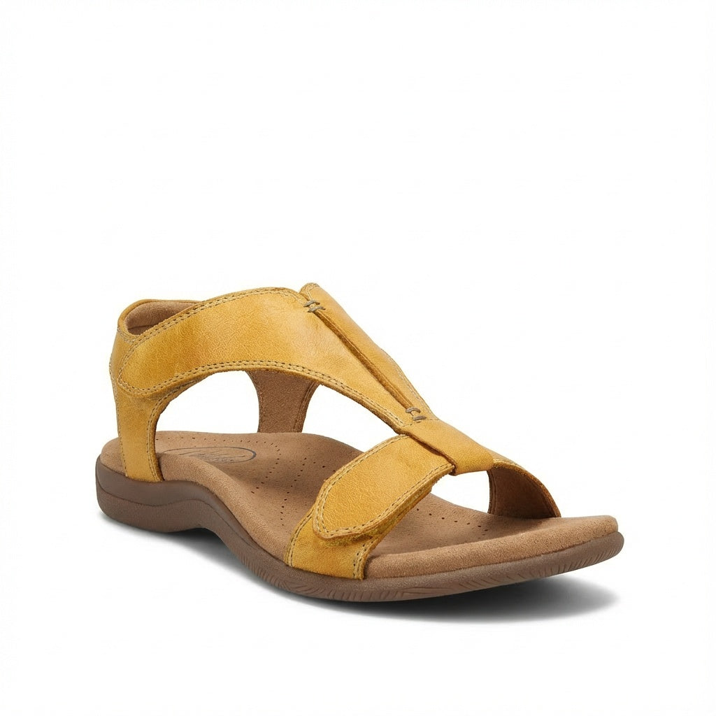 Nuvara Leather Flat Sandals