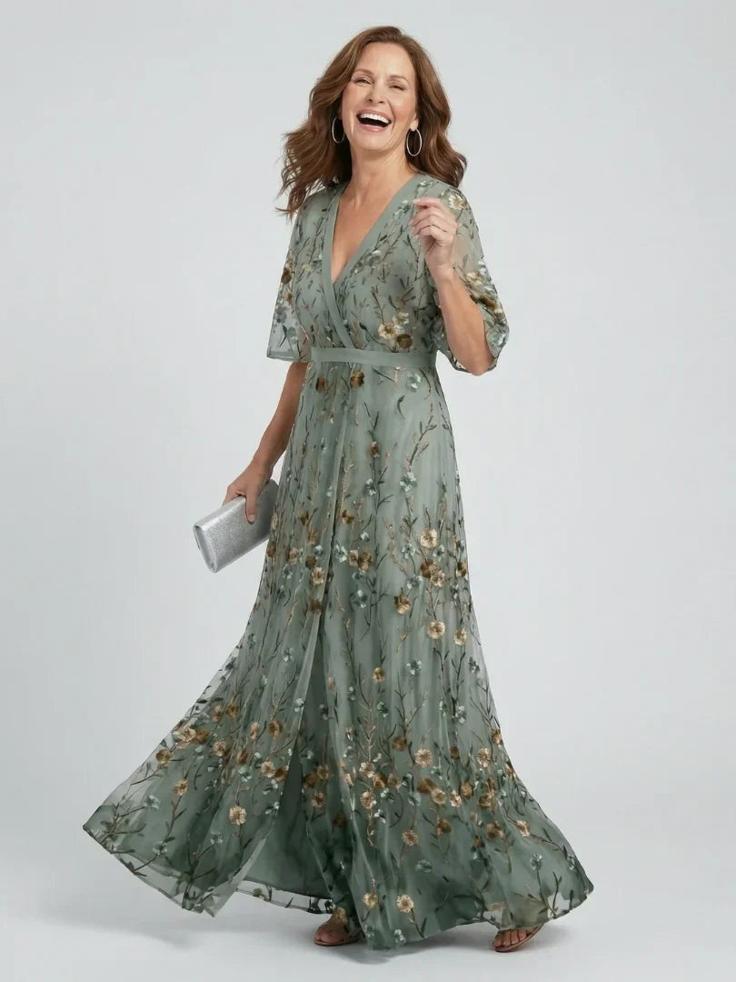 Nuvara Floral Halter Maxi Dress