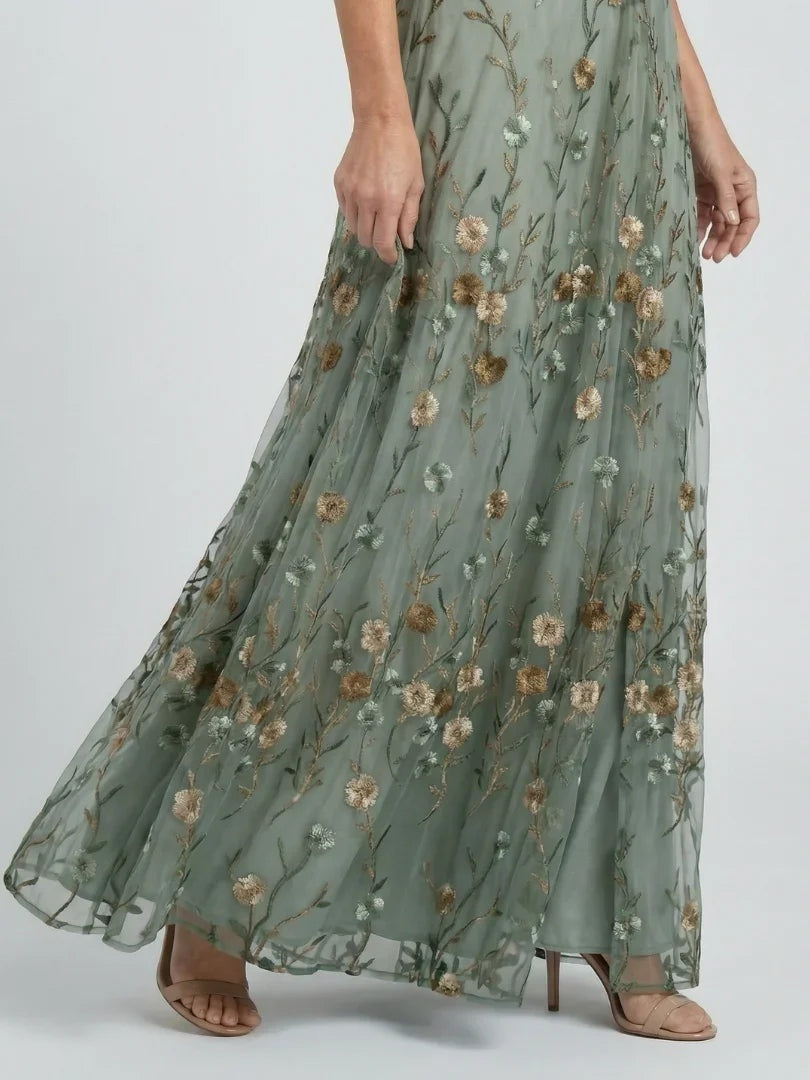 Nuvara Floral Halter Maxi Dress