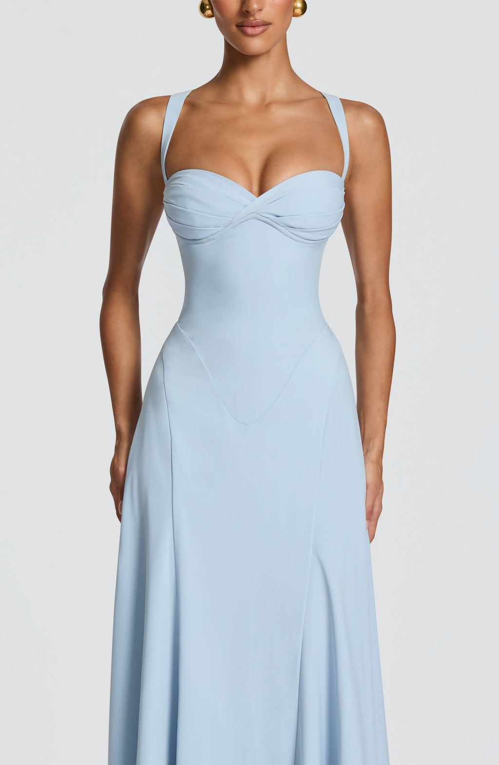 Nuvara | Catalina | Vestido Largo de Invitada de Boda Escote Corazón Mujer Falda Fluida